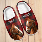 Personalized Upload Your Horse Photo Horse Lovers Gift Slippers Printed HN24134