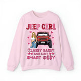 Personalized Jeep Girl Classy Sassy And A Bit Smart Assy Valentine Day's Gift Sweatshirt 2D Printed LVA24147