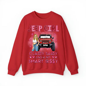 Personalized Jeep Girl Classy Sassy And A Bit Smart Assy Valentine Day's Gift Sweatshirt 2D Printed LVA24147