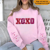 Personalized XOXO Heart Custom Kid Name Valentine's Day Gift Sweatshirt Printed QTVQ24156