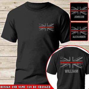 Personalized UK Firefighter Custom Name T-shirt Printed VQ24168