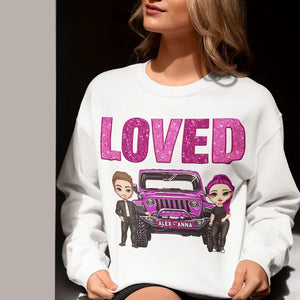 Personalized Couple Jeep Loved Valentine's Day Gift Sweatshirt or Hoodie Printed HN24165