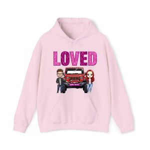 Personalized Couple Jeep Loved Valentine's Day Gift Sweatshirt or Hoodie Printed HN24165