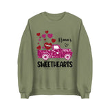 Personalized Nana's Sweethearts Hearts Pink Car Kid Name Valentine's Day Gift Sweatshirt or Hoodie 2D Printed QTHN24167