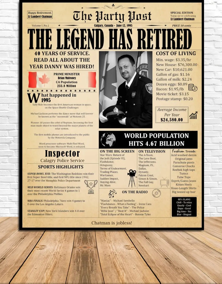 Personalized Upload Your Police Photo Work Anniversary Gift, Retirement Gift for Men or Women Poster Printed KVH24209