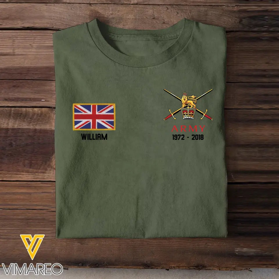 Personalized As I Walk Through The Valley Of The Shadow Of Death I Fear No Evil For I Am The Baddest One In The Valley UK Veteran T-shirt Printed VQ24212