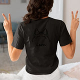 Personalized Dog Mom Dog Ears Line Drawing  T-shirt Printed HN24268