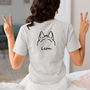 Personalized Dog Mom Dog Ears Line Drawing  T-shirt Printed HN24268