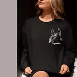 Personalized Horse  Ears Line Drawing Horse Lovers Gift Sweatshirt Printed HN24247