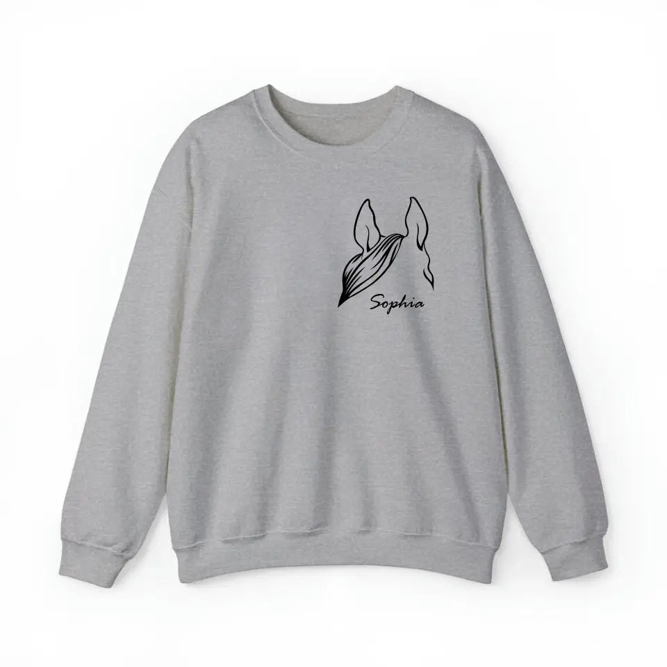 Personalized Horse  Ears Line Drawing Horse Lovers Gift Sweatshirt Printed HN24247