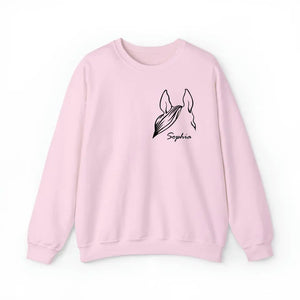 Personalized Horse  Ears Line Drawing Horse Lovers Gift Sweatshirt Printed HN24247