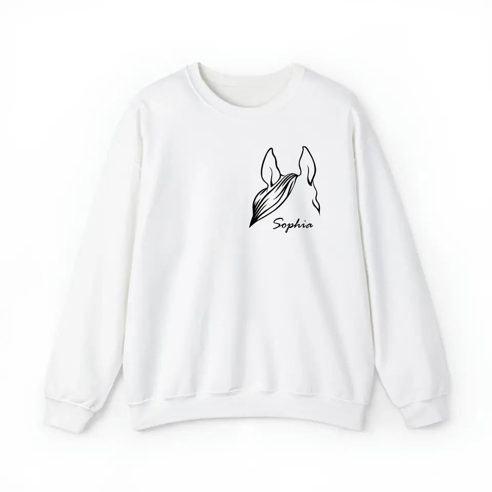 Personalized Horse  Ears Line Drawing Horse Lovers Gift Sweatshirt Printed HN24247