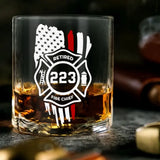 Personalized Retired Firefighter Whiskey Glass Printed QTHN24276