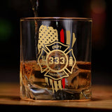 Personalized Retired Firefighter Whiskey Glass Printed QTHN24276