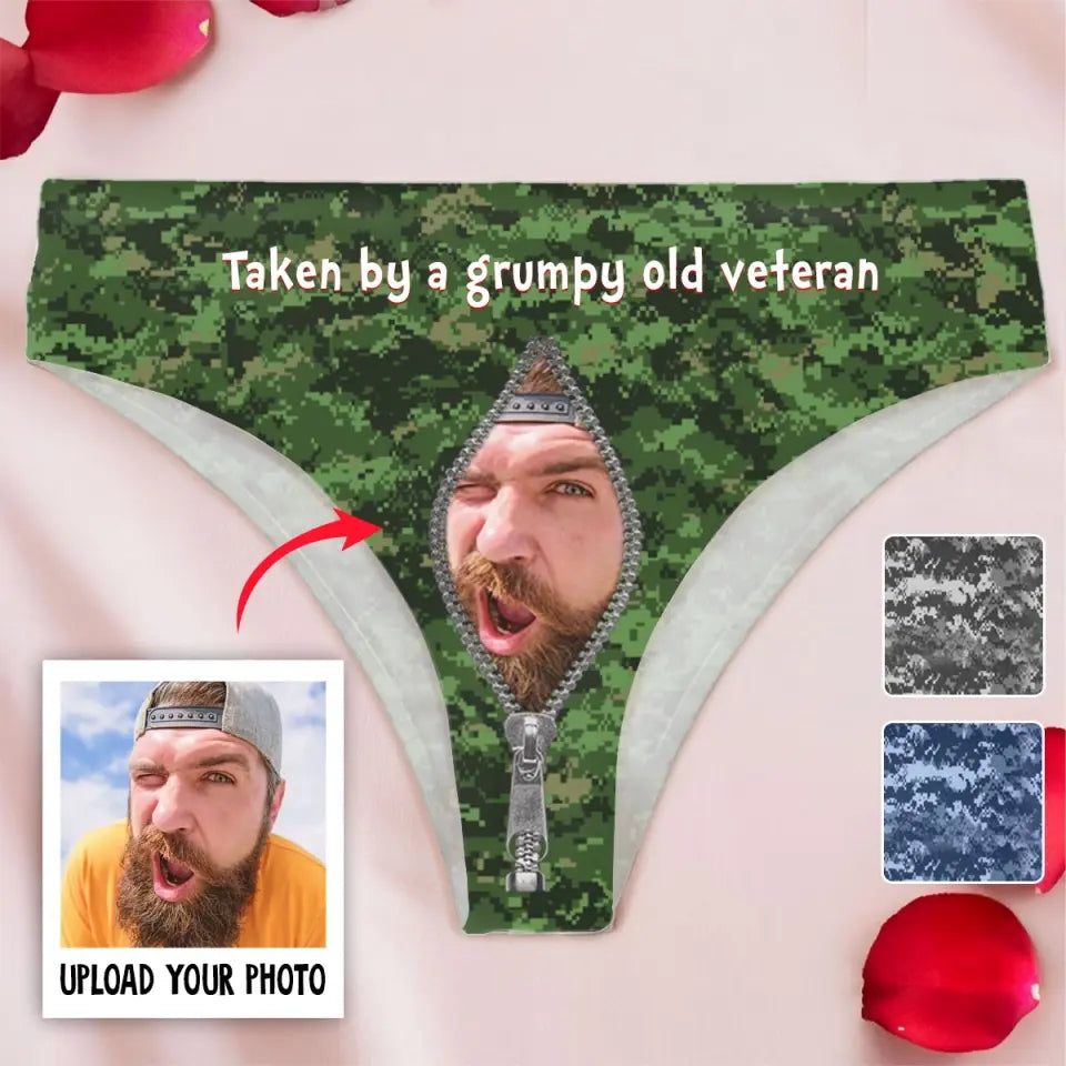 Personalized Upload Your Photo Veteran Image Taken By A Grumpy Old Veteran Low Waist Underwear Printed LVA24271