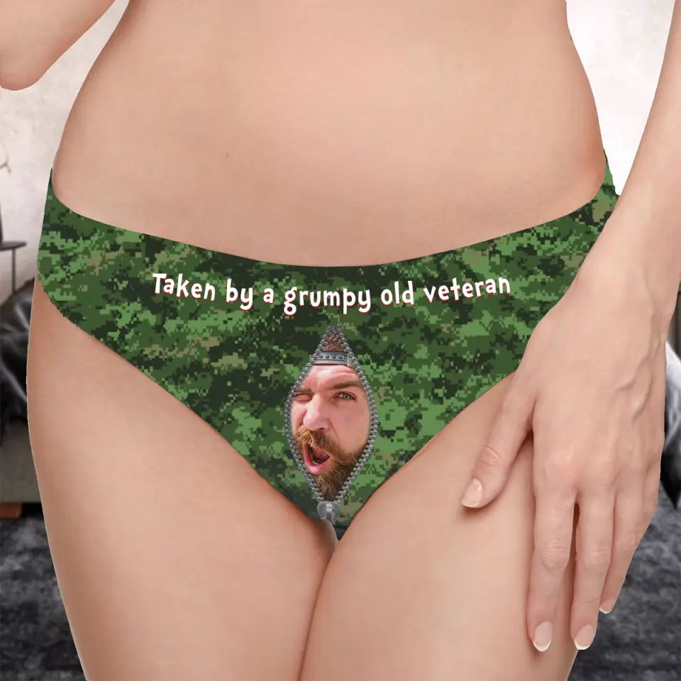 Personalized Upload Your Photo Veteran Image Taken By A Grumpy Old Veteran Low Waist Underwear Printed LVA24271