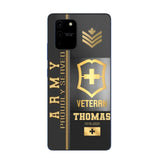 Personalized Army Proudly Served Swiss Veteran Gold Rank Camo Phonecase Printed AHVQ24295