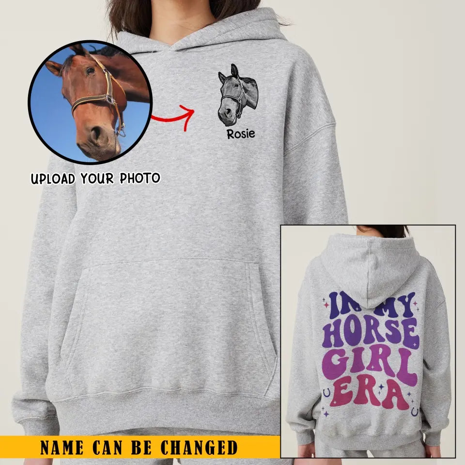 Personalized Upload Your Horse Photo In My Horse Girl Era Hoodie 2D Printed HN24306