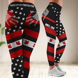 Personalized Canadian Fire Wife Take By My Firefighter Legging QTVQ24337