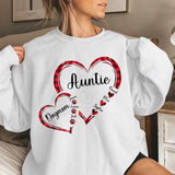 Personalized Auntie & Dog Mom Heart Custom Kid Names Dog Names Sweatshirt Printed KVH24320