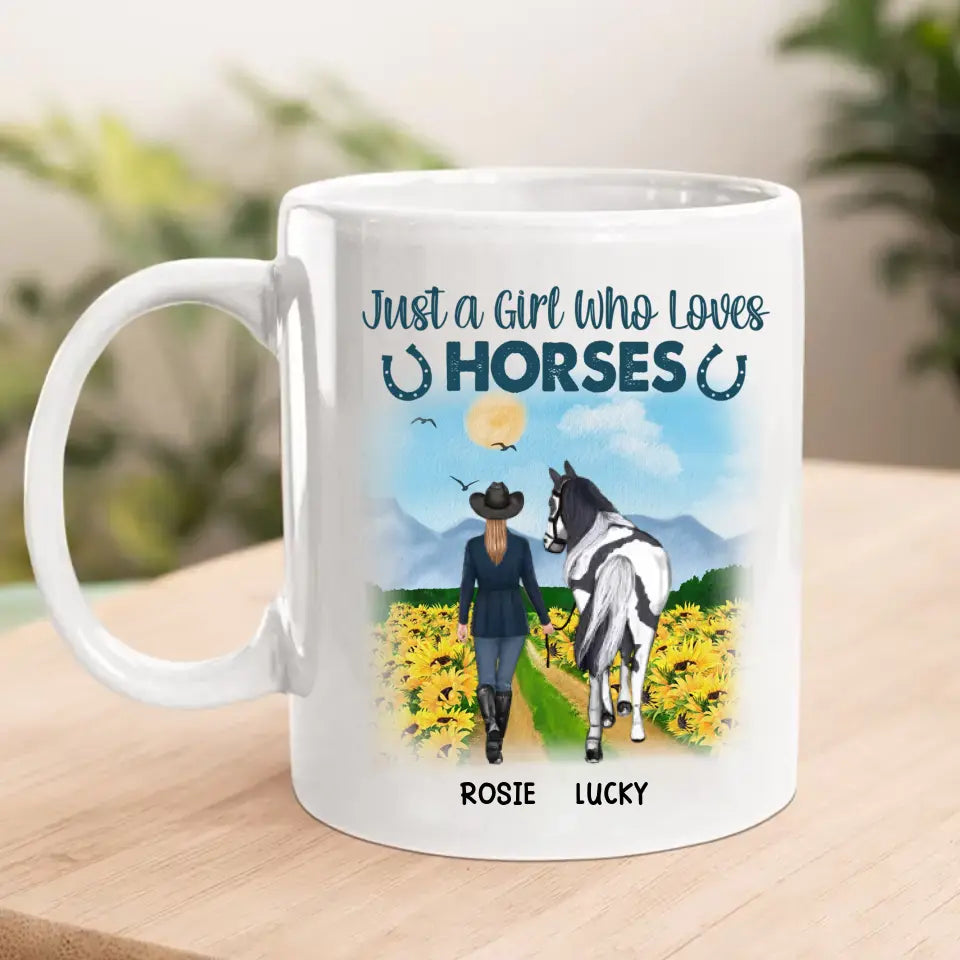 Personalized Just A Girl Who Loves Horse White Mug Printed VA24335