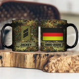 Personalized German Veteran Rank Camo Custom Name & Served Time Black Mug Printed KVH24350