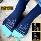 Personalized Dog & Human Drawing Art 3D Socks Printed LVA24367