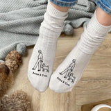 Personalized Dog & Human Drawing Art 3D Socks Printed LVA24367