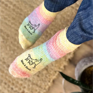 Personalized Dog & Human Drawing Art 3D Socks Printed LVA24367