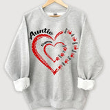 Personalized Auntie & Dog Mom Heart Custom Kid Names Dog Names Sweatshirt Printed HN24369