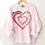 Personalized Auntie & Dog Mom Heart Custom Kid Names Dog Names Sweatshirt Printed HN24369