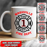 Personalized Firefighter Department White Mug Printed QTVQ24390