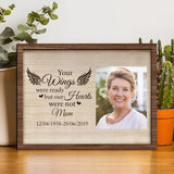 Personalized Upload Your Photo Your Wings Were Ready But Our Hearts Were Memorial Gift Wooden Frame Printed VQ24388