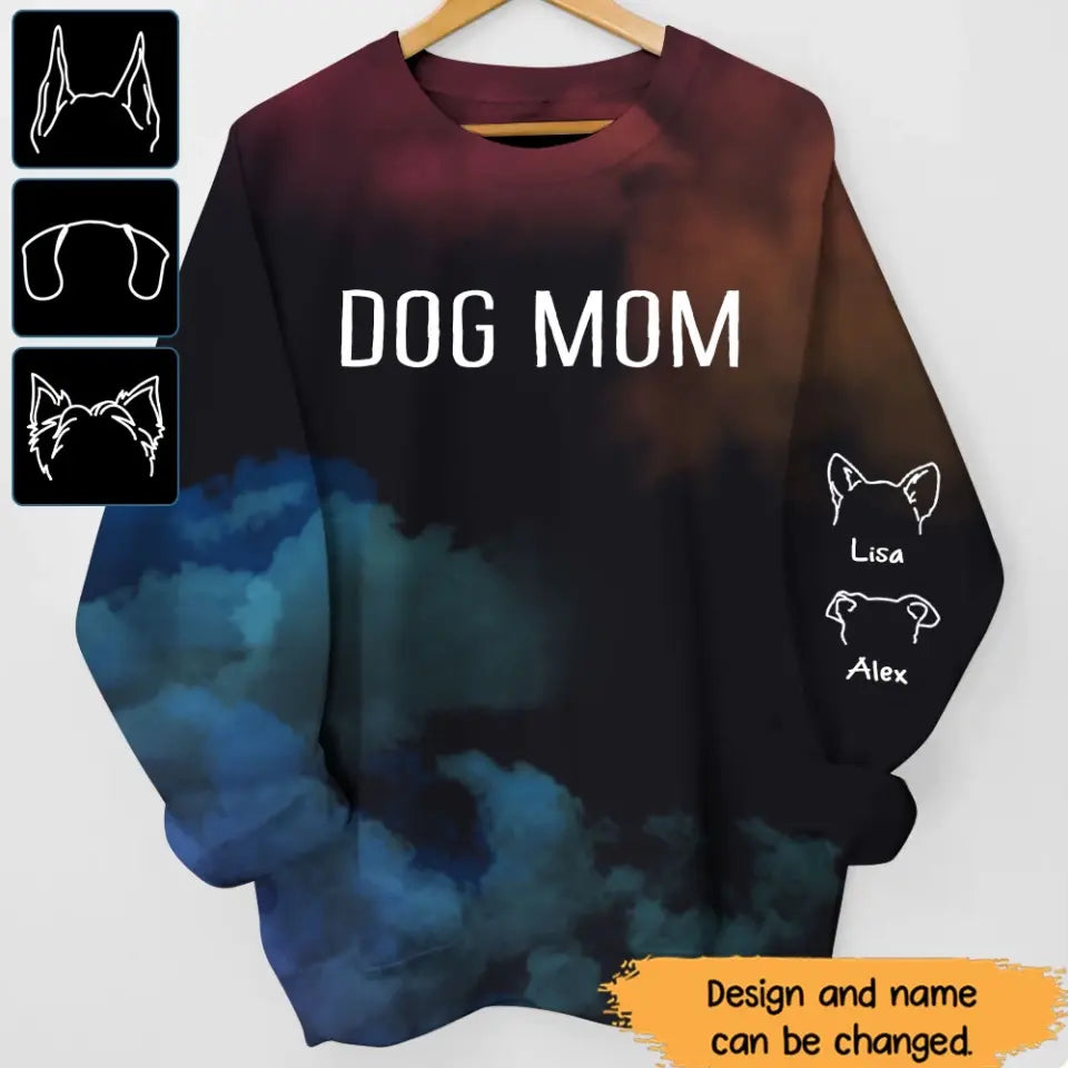 Personalized Dog Mom Draw Dog Ear Lines
 Sweater 3D Printed HN24403