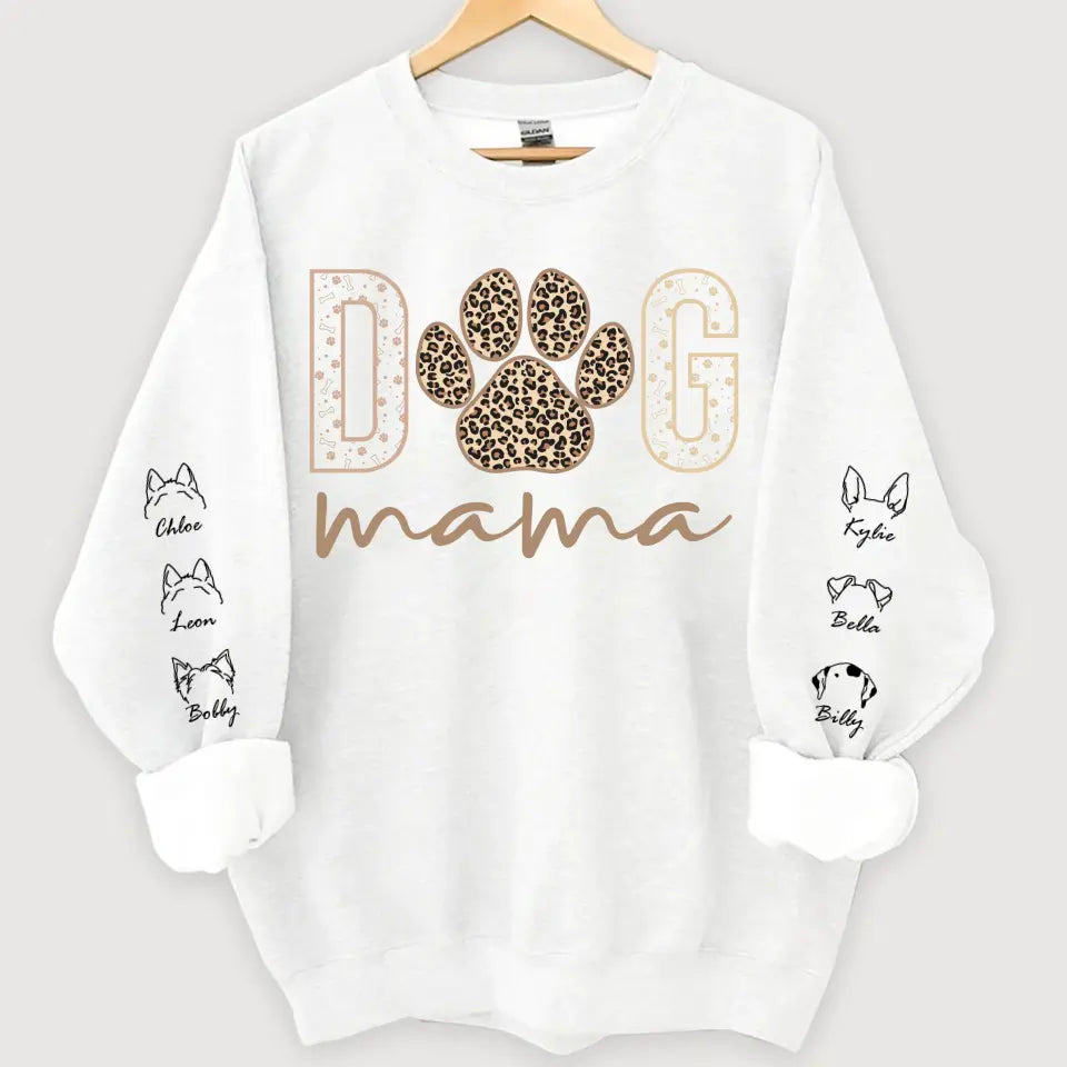 Personalized Dog Mama Dog Mom Dog Ears Line Sweatshirt Printed QTLVA24407