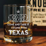 Personalized Come And Take It I Stand With Texas Whiskey Glass Printed AHHN24419