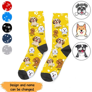 Personalized Dog Cute Dog Lovers Gift Custom Name 3D Socks Printed HN24428