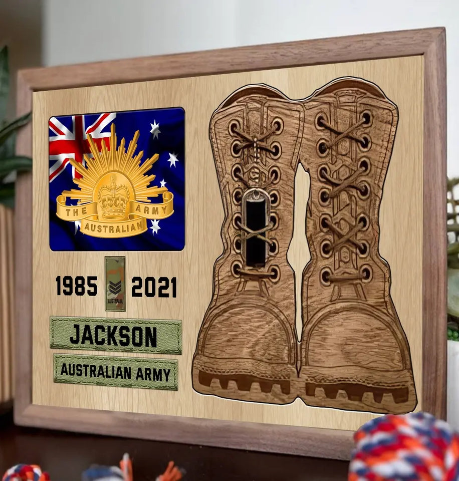 Personalized Australian Army Rank Camo Custom Name & Time Poster Printed QTKH24431