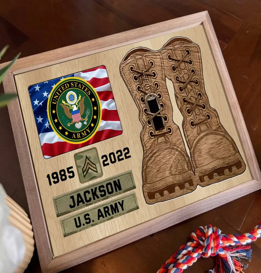 Personalized US Army Rank Camo Custom Name & Time Poster Printed QTKH24431