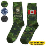 Personalized Canadian Veteran Rank Camo Custom Name 3D Sock Printed KVH24437