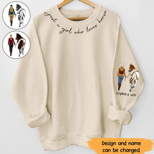 Personalized Just A Girl Who Loves Horse Sweatshirt 3D Printed HN24446