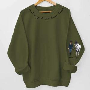 Personalized Just A Girl Who Loves Horse Sweatshirt 3D Printed HN24446