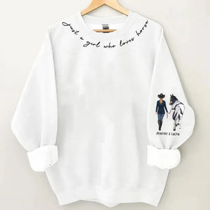 Personalized Just A Girl Who Loves Horse Sweatshirt 3D Printed HN24446