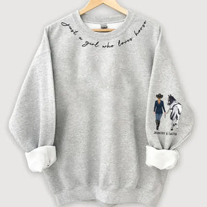 Personalized Just A Girl Who Loves Horse Sweatshirt 3D Printed HN24446