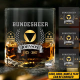 Personalized Bundesheer Austrian Rank Camo Custom Name & Time Whiskey Glass Printed AHVQ24438