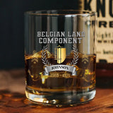 Personalized Belgian Land Component Belgian Rank Camo Custom Name & Time Whiskey Glass Printed AHVQ24438