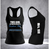 Personalized This Girl Is Protected By A Smokin' Hot Policeman Police Gift Women's Ideal Racerback Tank Printed QTLVA24454