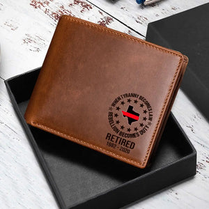 Personalized When Tyranny Becomes Law Rebellion Becomes Duty Retired Firefighter US State Laser Leather Wallet AHVA24457