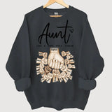 Personalized Aunt Like A Mom Only Cooler Hands with Kid Names Sweatshirt Printed VQ24477