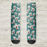 Personalized Upload Your Dog Photo Flowers Dog Lovers Gift Crew Socks Printed LVA24442